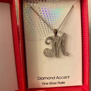 Diamond Accent M initial Necklace